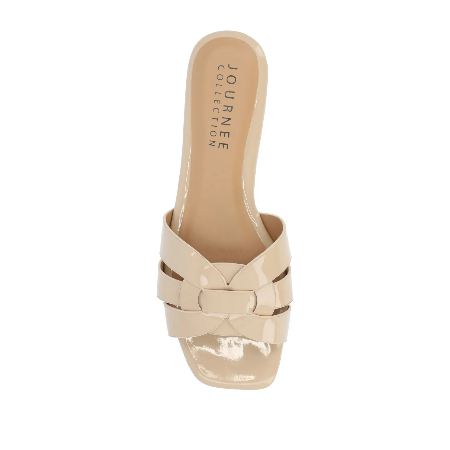 ARRINA BASIC PATENT SLIDE SANDALS IN WIDE