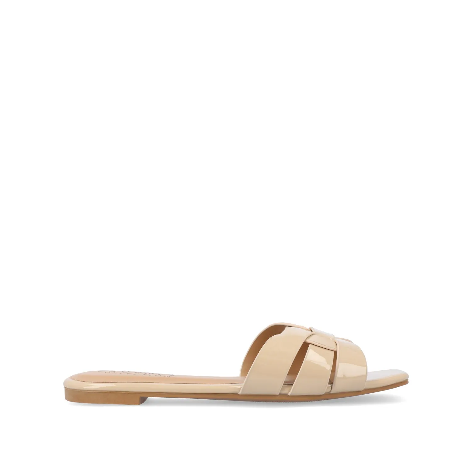 ARRINA BASIC PATENT SLIDE SANDALS IN WIDE