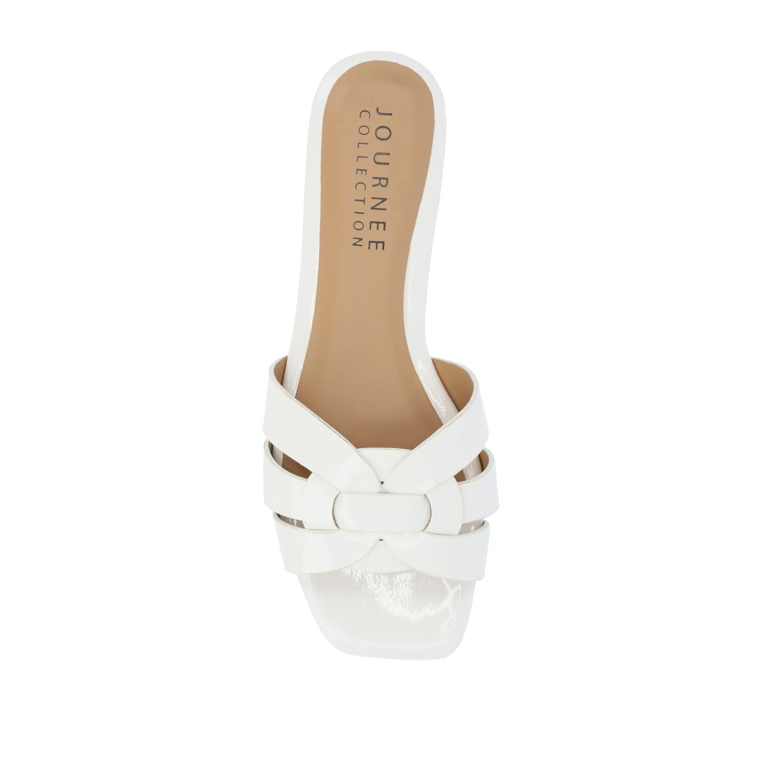 ARRINA BASIC PATENT SLIDE SANDALS IN WIDE