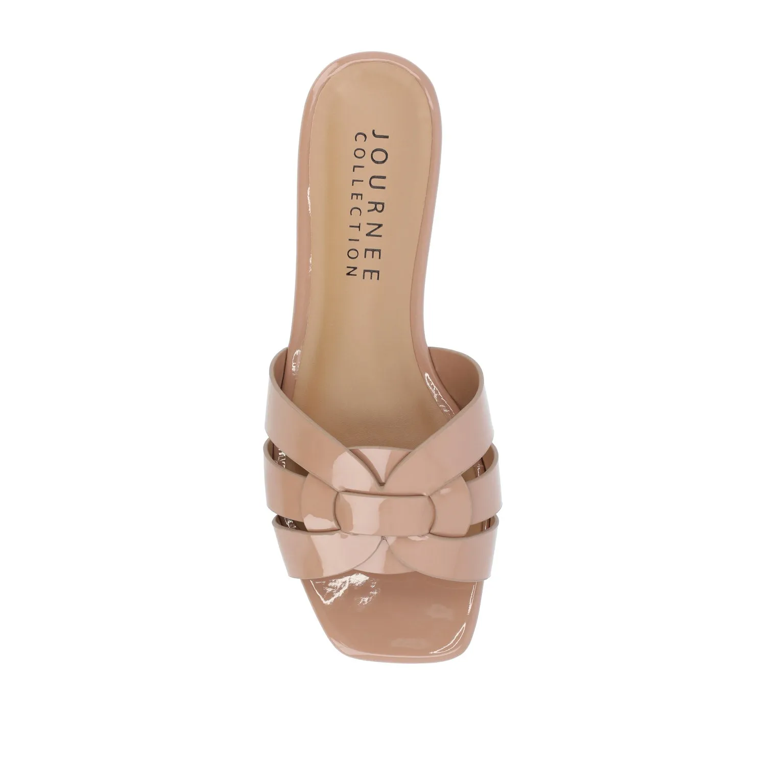 ARRINA BASIC PATENT SLIDE SANDALS IN WIDE