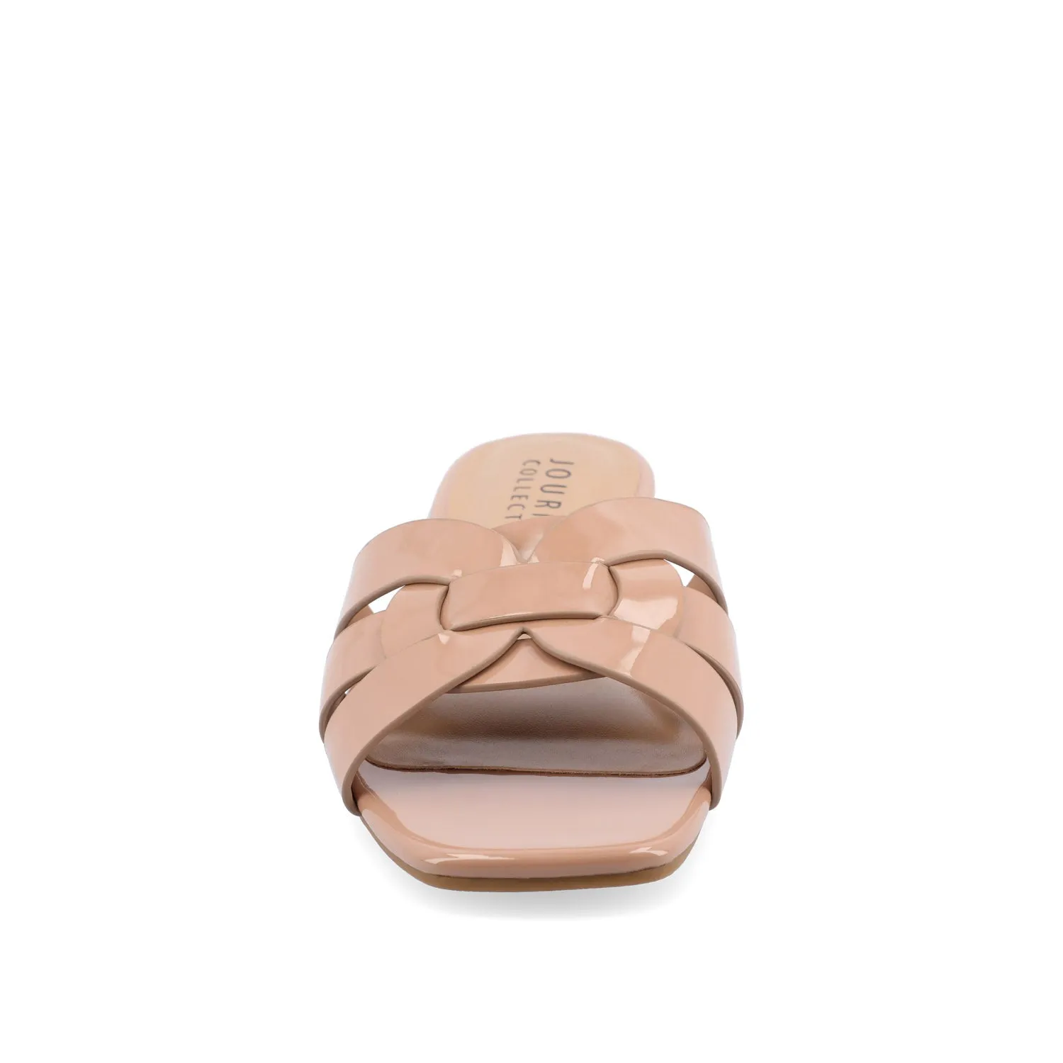 ARRINA BASIC PATENT SLIDE SANDALS IN WIDE