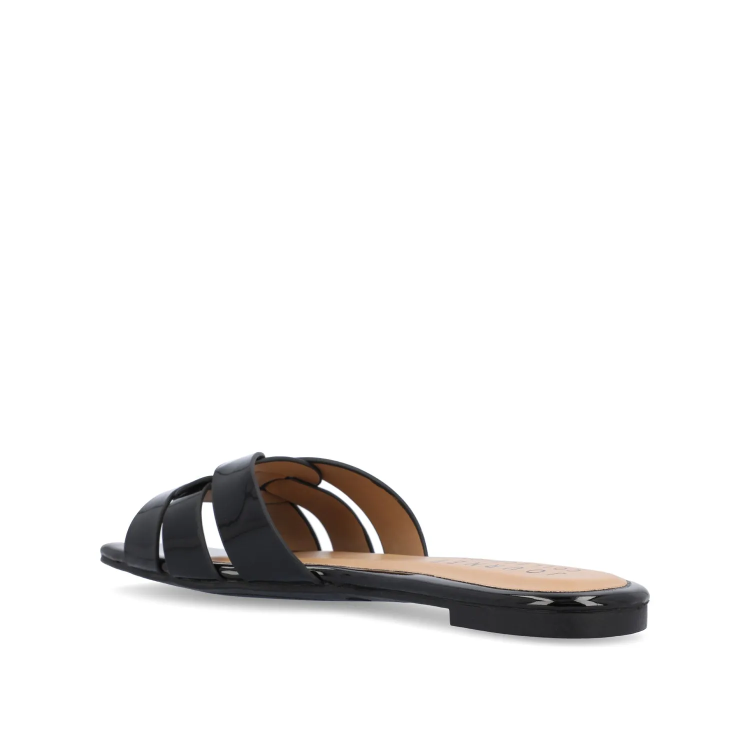 ARRINA BASIC PATENT SLIDE SANDALS IN WIDE