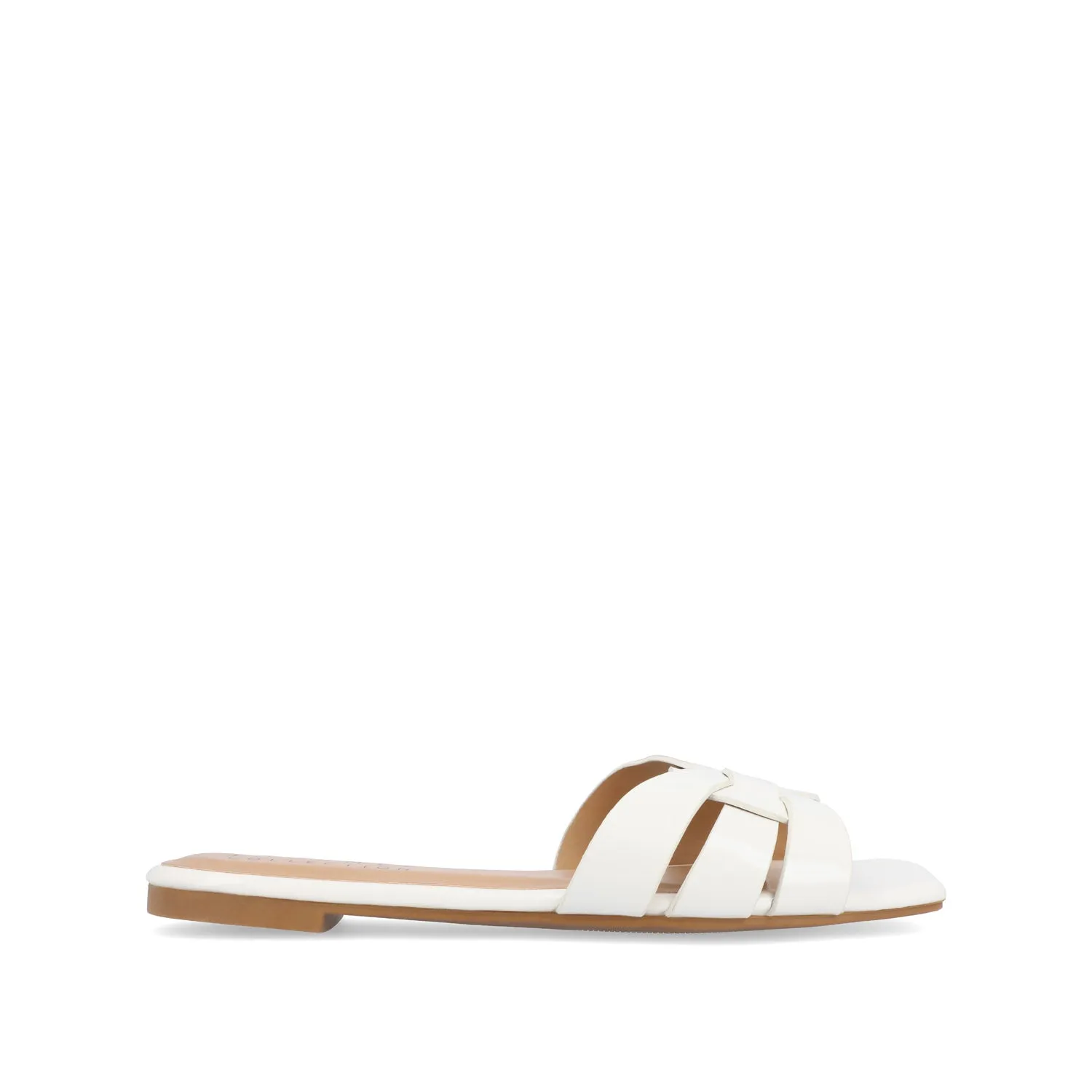 ARRINA BASIC PATENT SLIDE SANDALS IN WIDE