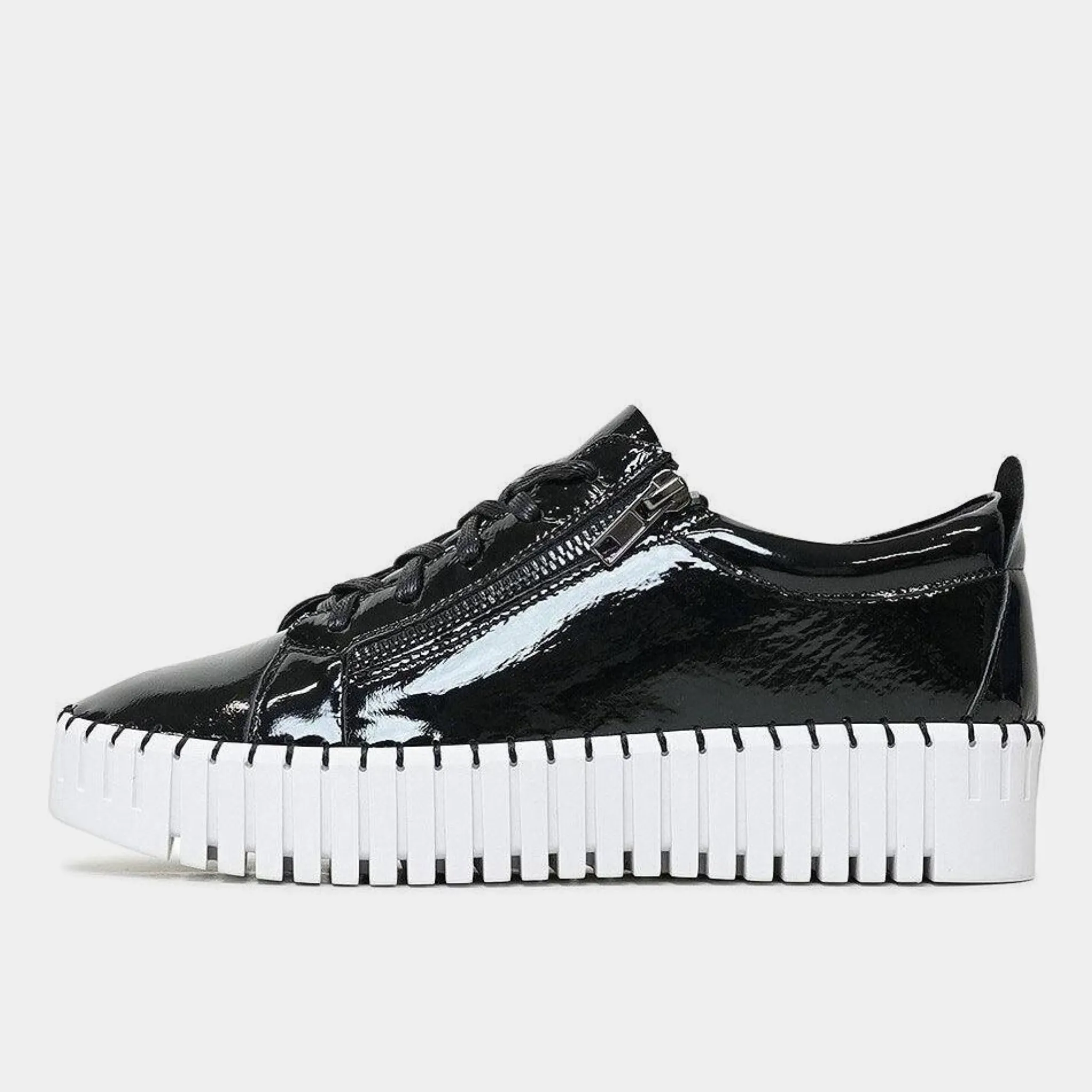 Bump Black Patent Leather Sneakers