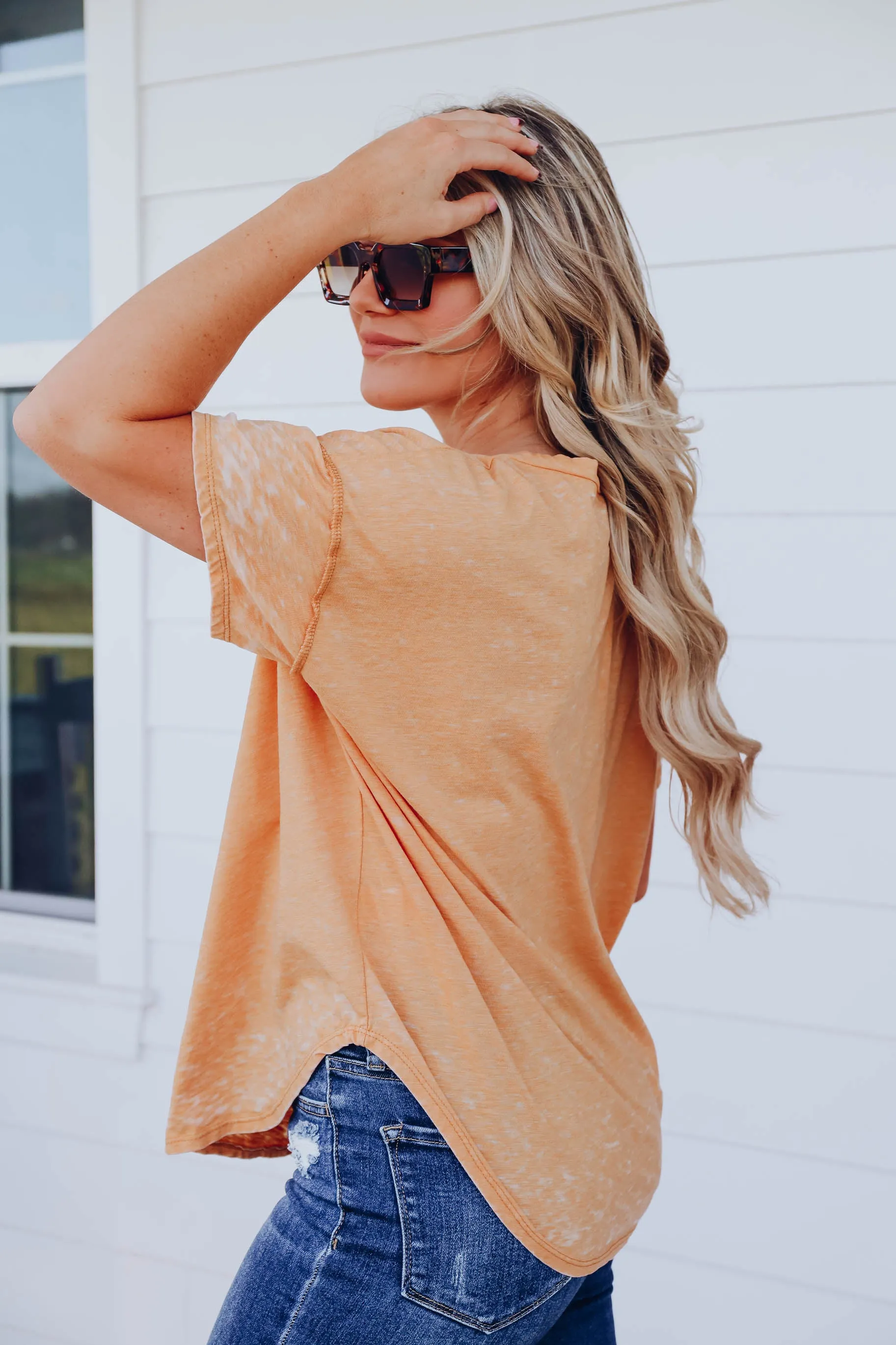 Easy Goin' Mineral Washed Top - Gold Mustard