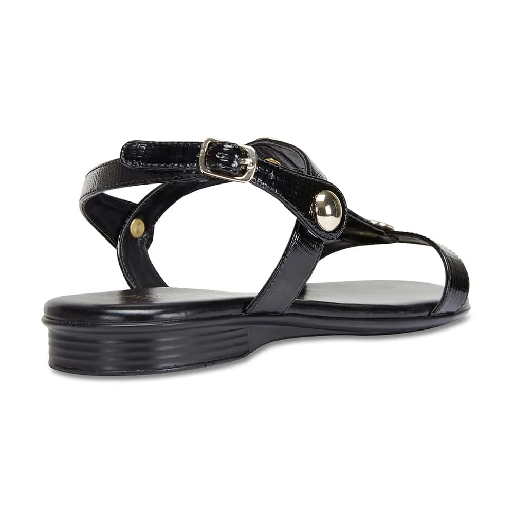 Fiasco Sandal in Black Leather