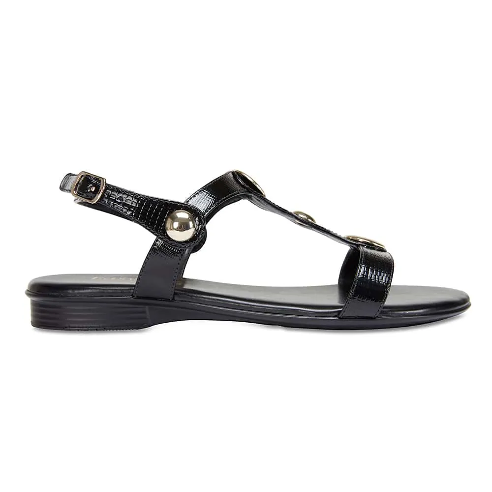 Fiasco Sandal in Black Leather