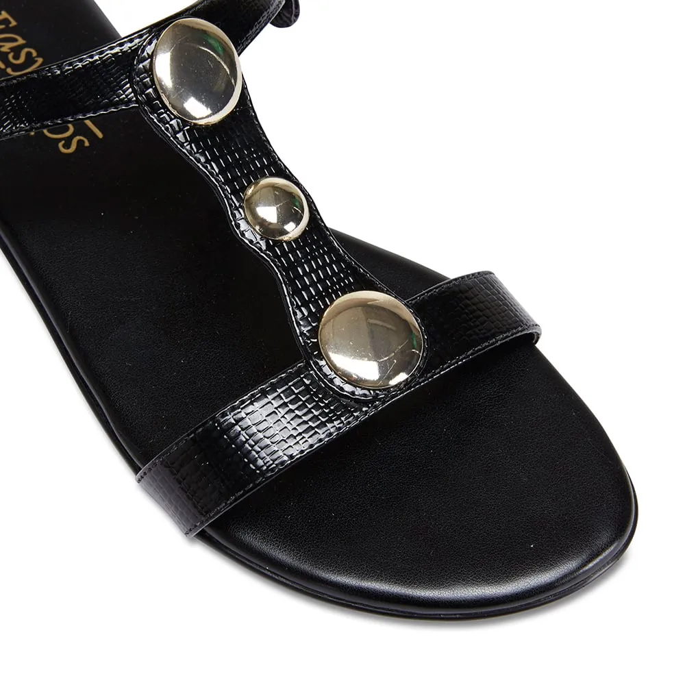 Fiasco Sandal in Black Leather