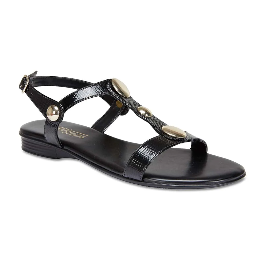 Fiasco Sandal in Black Leather