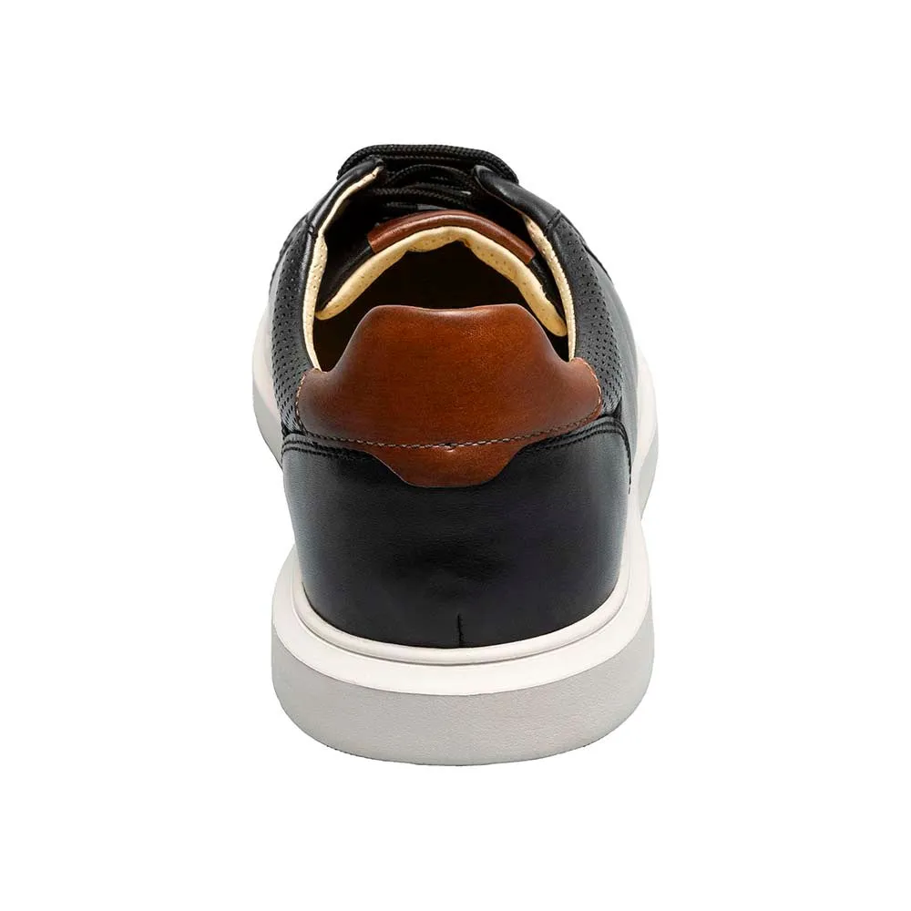 Florsheim Social Lace Toe Sneaker in Black with White