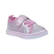 Girls Pink Flower Pattern Easy Closure Sneaker