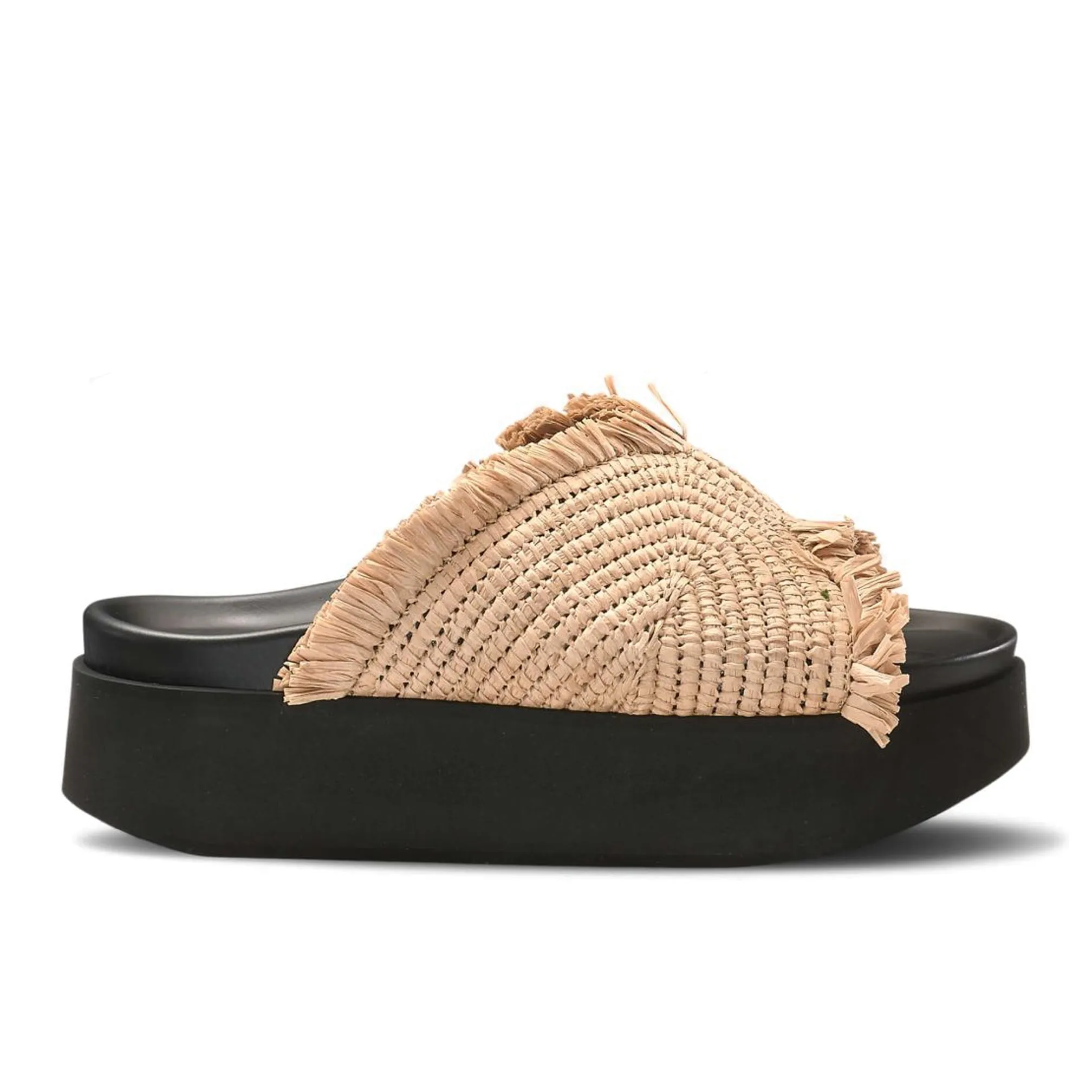 Inuikii Womens Platform Raffia Moon Sandals