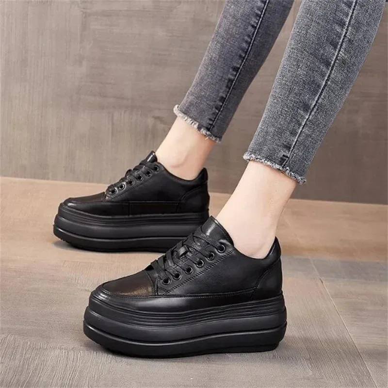 Joskaa 2024 New Casual Leisure Black Platform Sneakers