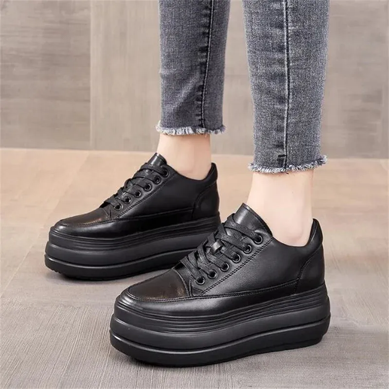 Joskaa 2024 New Casual Leisure Black Platform Sneakers