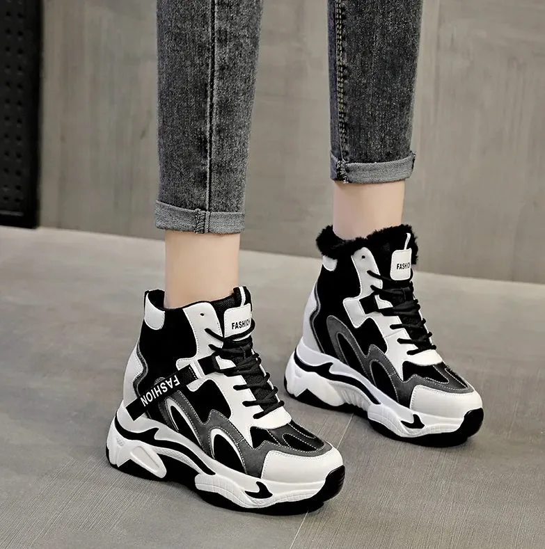 Joskaa 2024 New White And Black Platform Sneakers