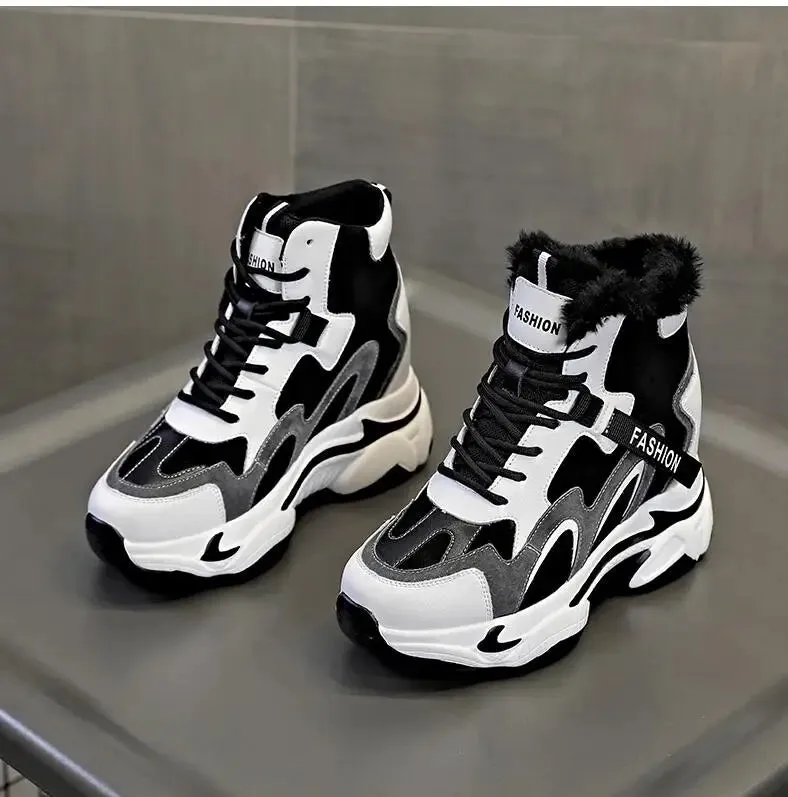 Joskaa 2024 New White And Black Platform Sneakers