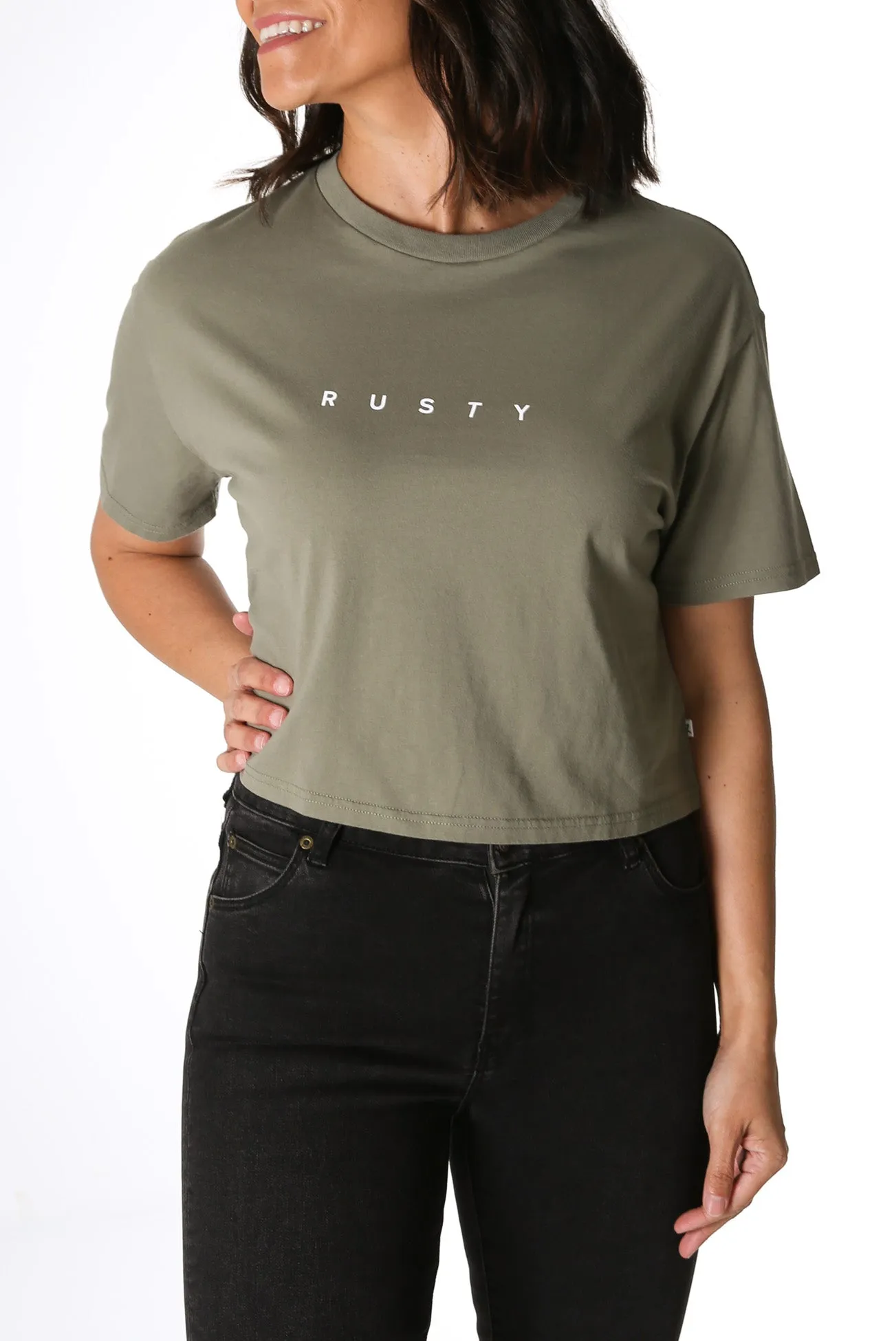 Rusty Essentials Easy Fit Crop Tee Savanna