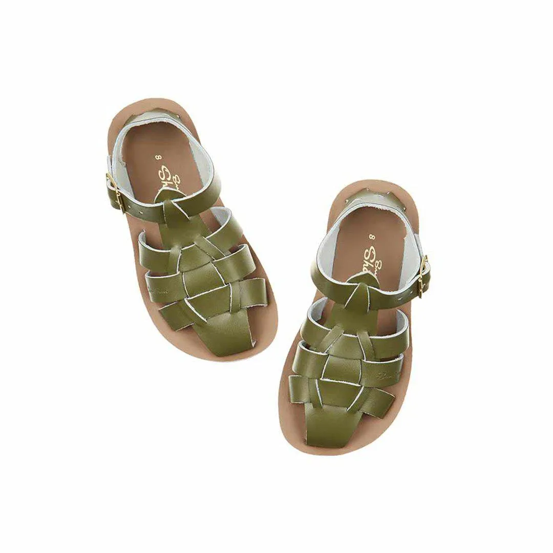 Salt-Water Sun-San Kid's Sandals - Shark - Olive