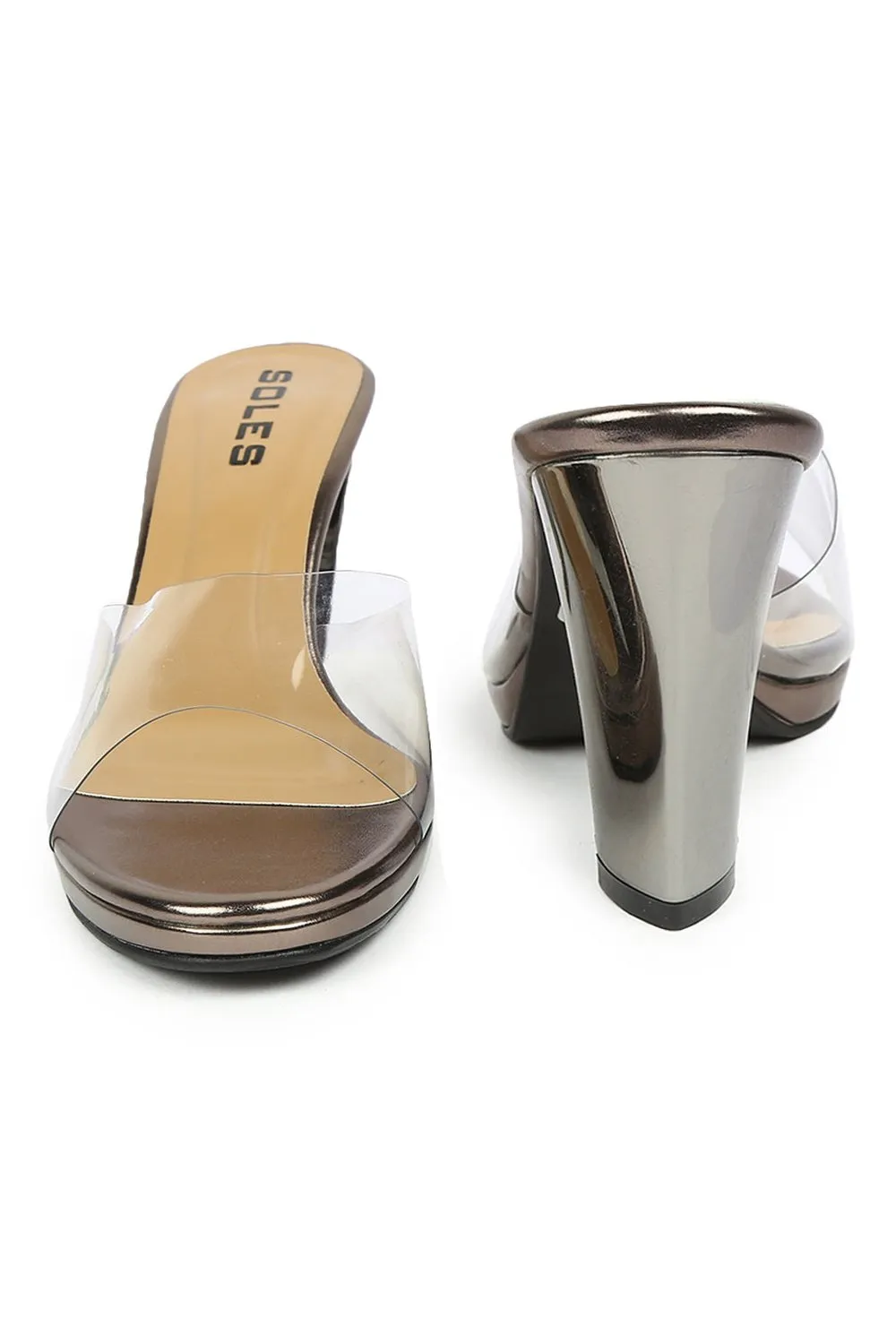 SOLES Metallic Pretty GunMetal Heels For The Pretty Legs - Trendy & Feminine Footwear