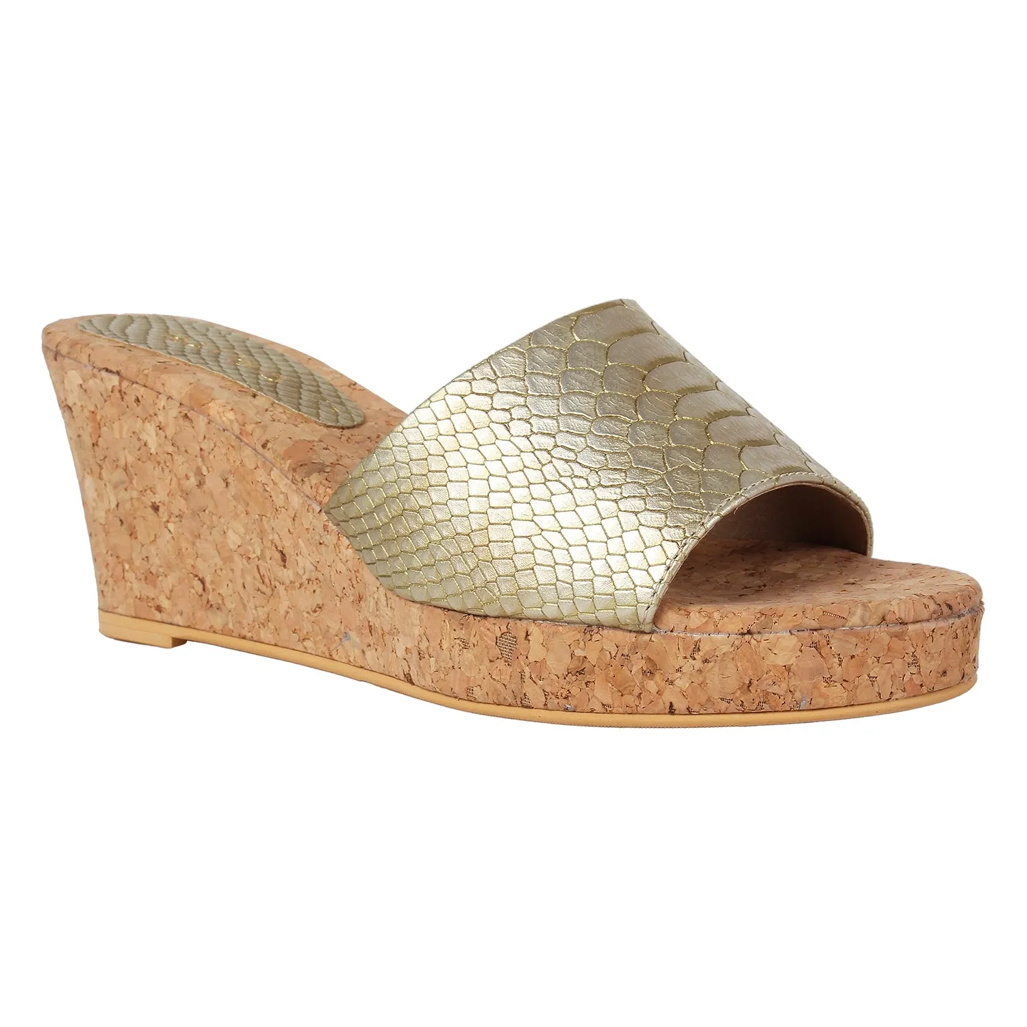 Tao Paris Ina 10013-04 Gold Patterned Wedges