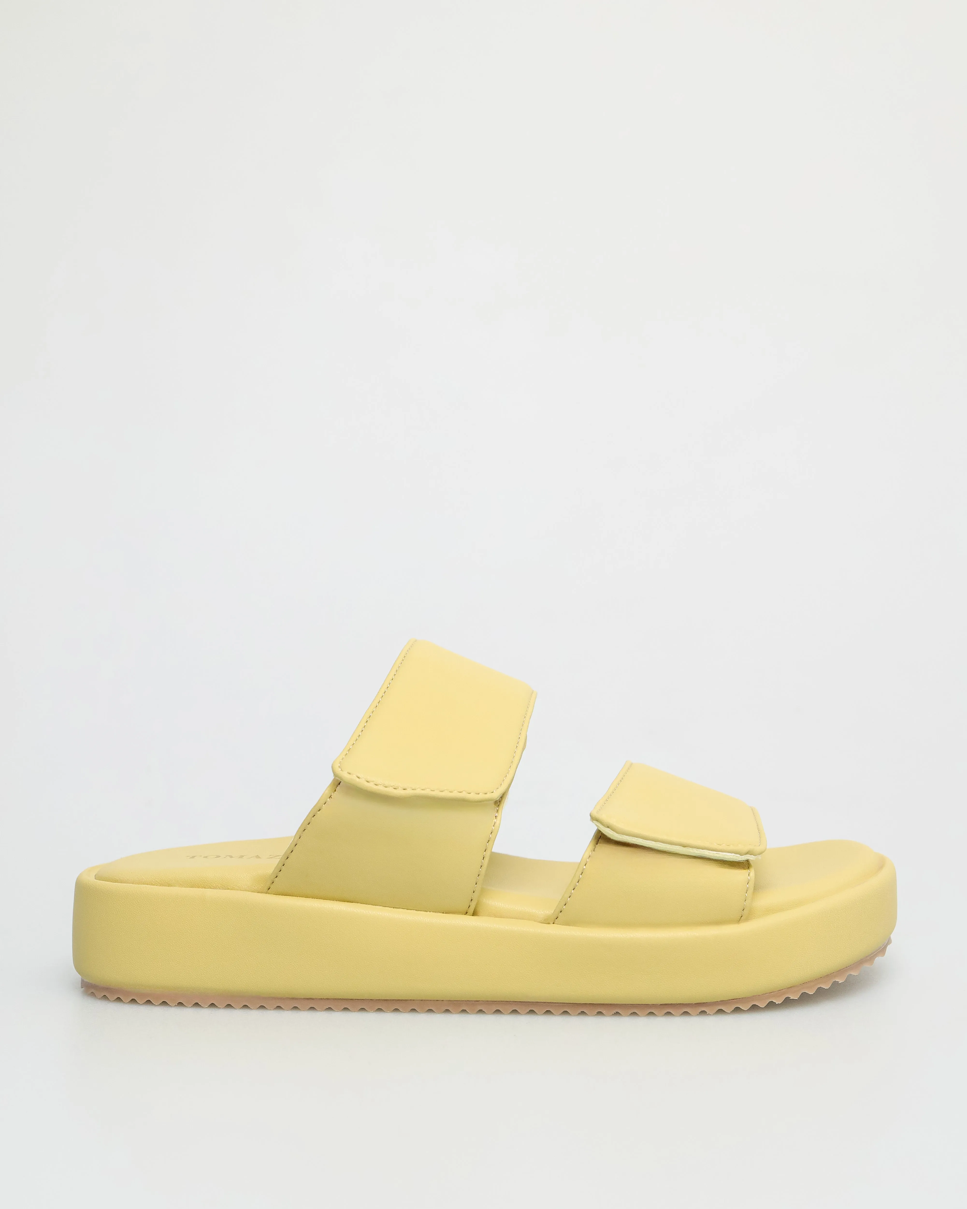 Tomaz FL059 Ladies Slide On Sandals (Yellow)