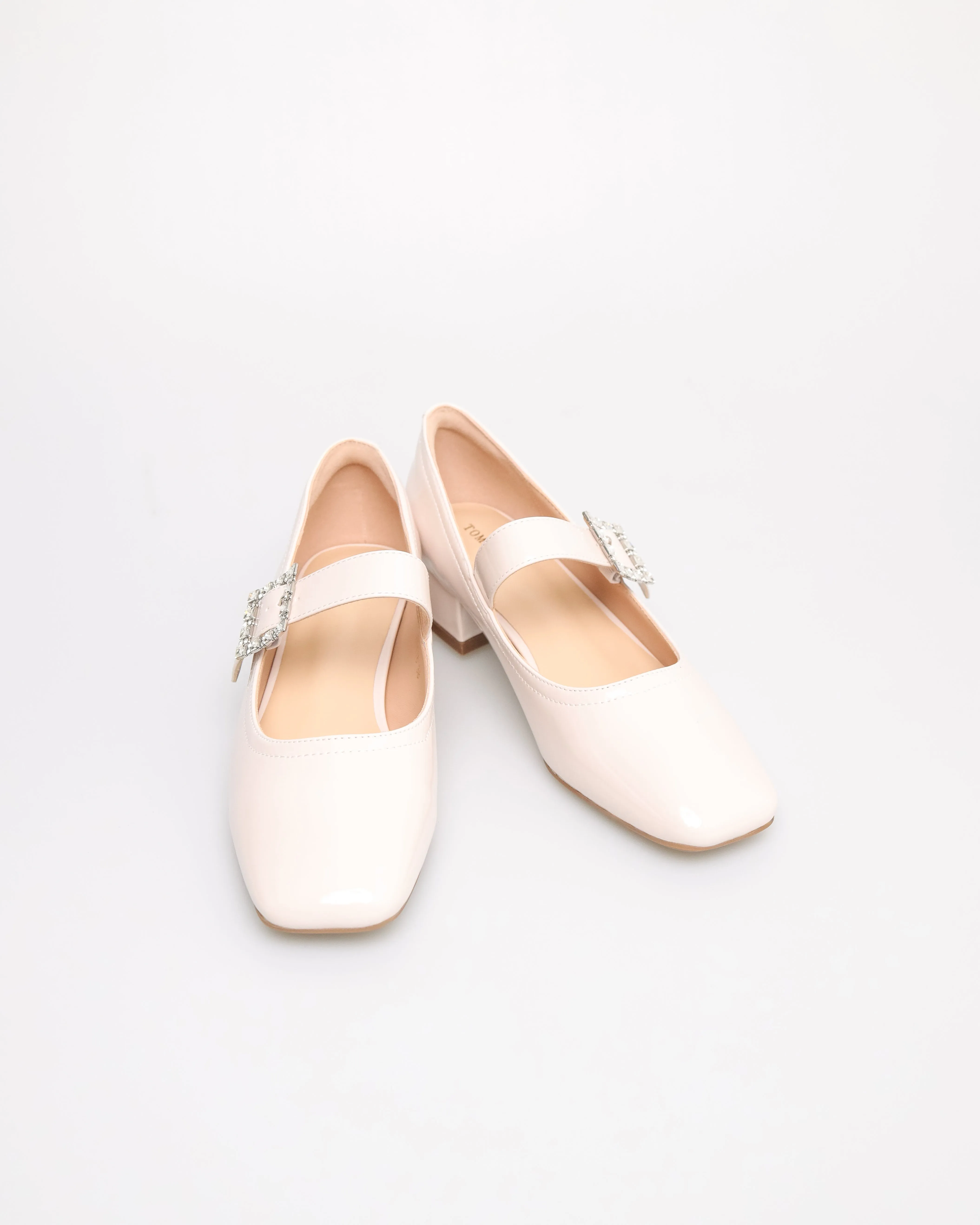 Tomaz NN416 Ladies Ballerina Buckle Heels (Cream)