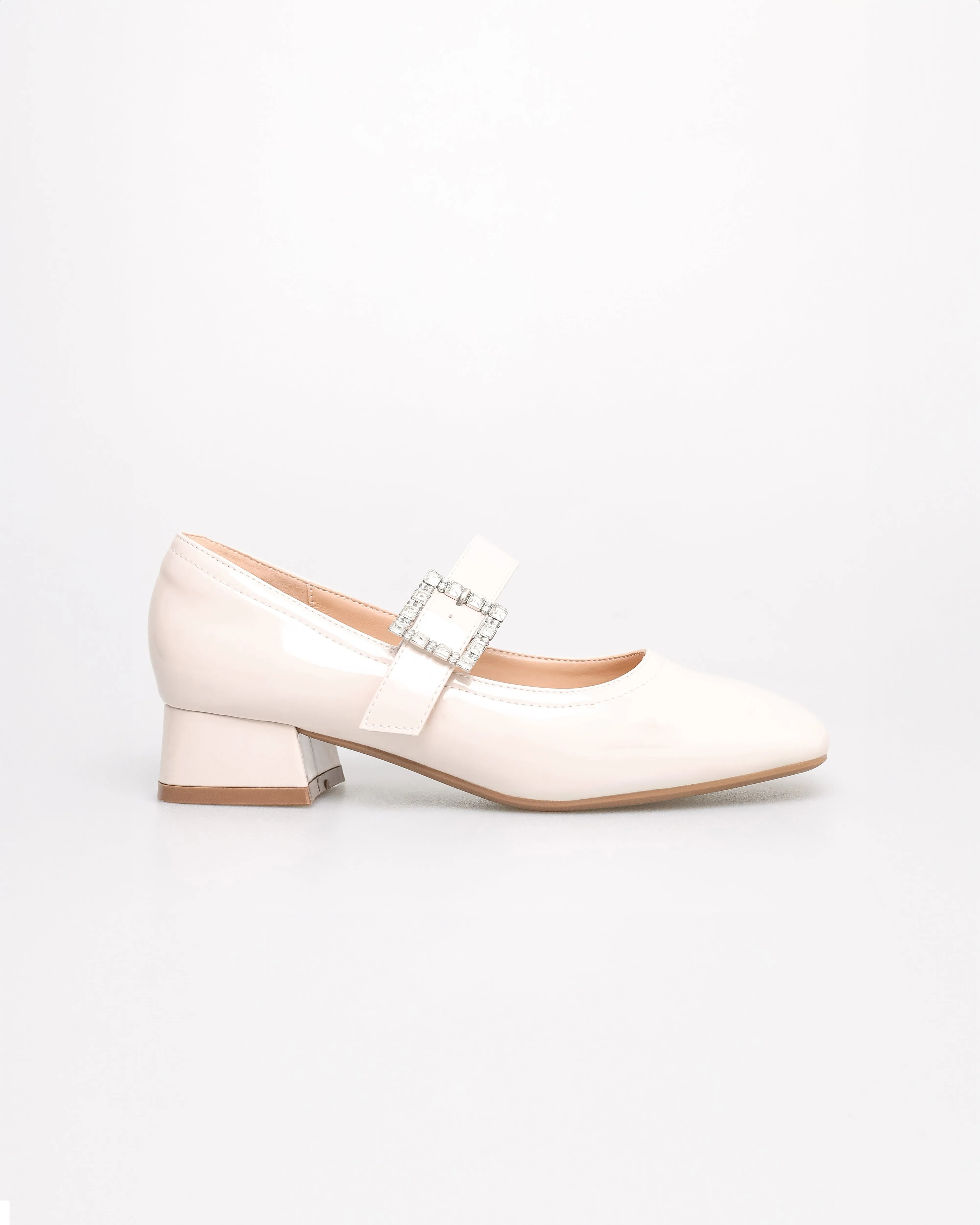 Tomaz NN416 Ladies Ballerina Buckle Heels (Cream)