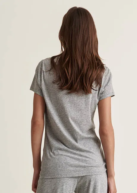 V-Neck Easy Tee in Heather Grey