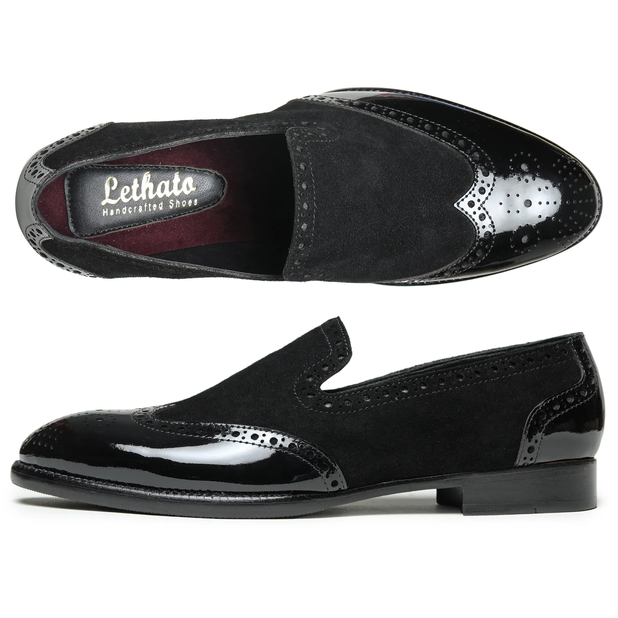 Wingtip Venetian Loafers - Black