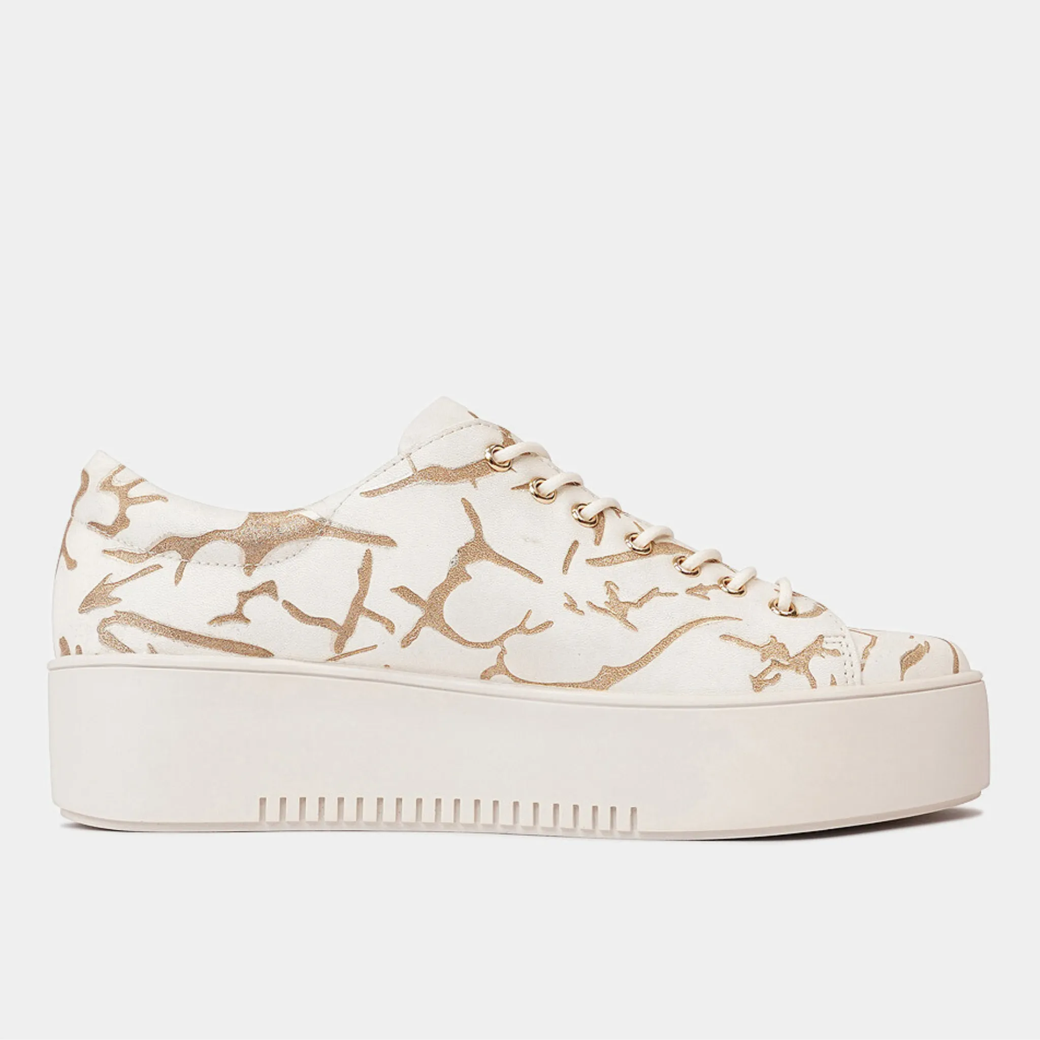 Wolfie Almond & Gold Leather Sneakers