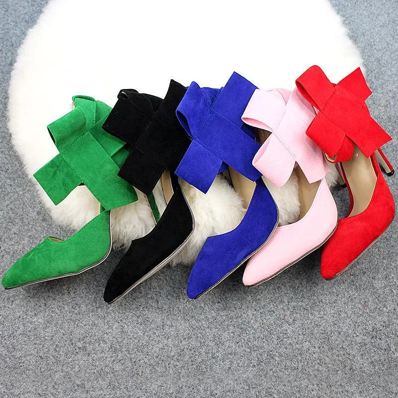 Women pointed toe bow stiletto high heels