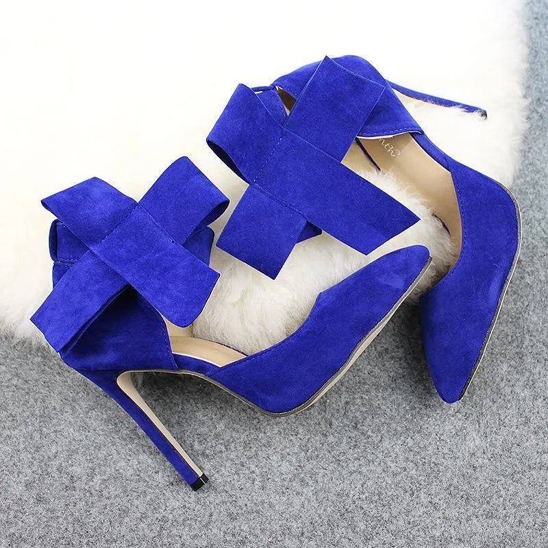 Women pointed toe bow stiletto high heels